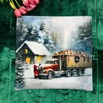 Poszewka Świąteczny motyw Santa truck 40x40 cm