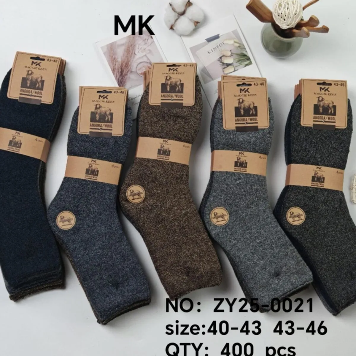 Skarpetki męskie MK szare granatowe brązowe roz. 40-43/43-46