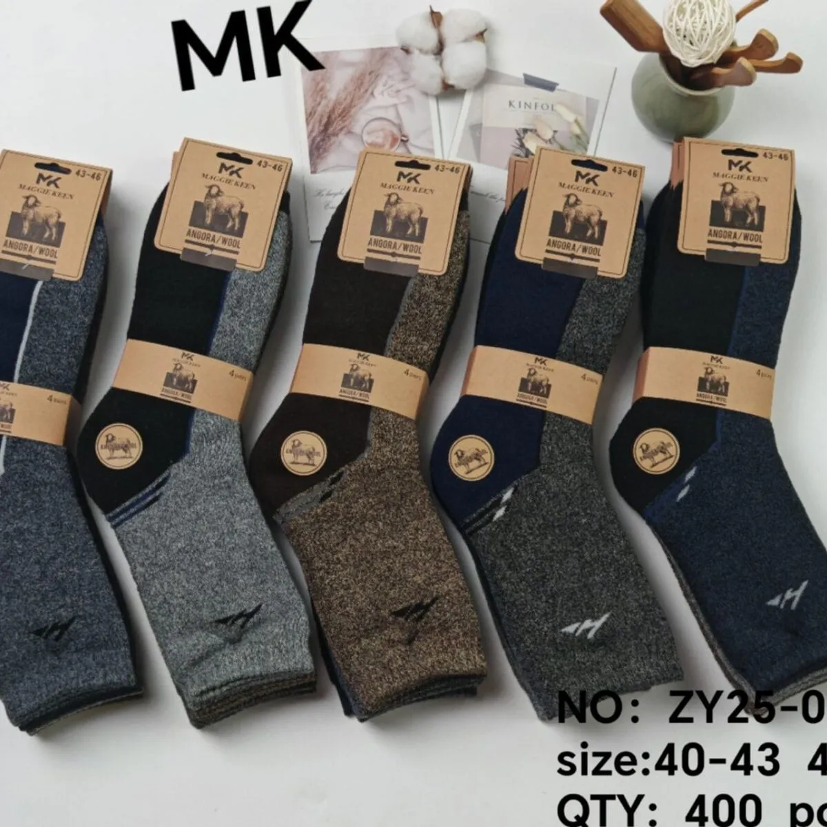 Skarpetki męskie MK, rozmiar 40-43 i 43-46, 5 szt