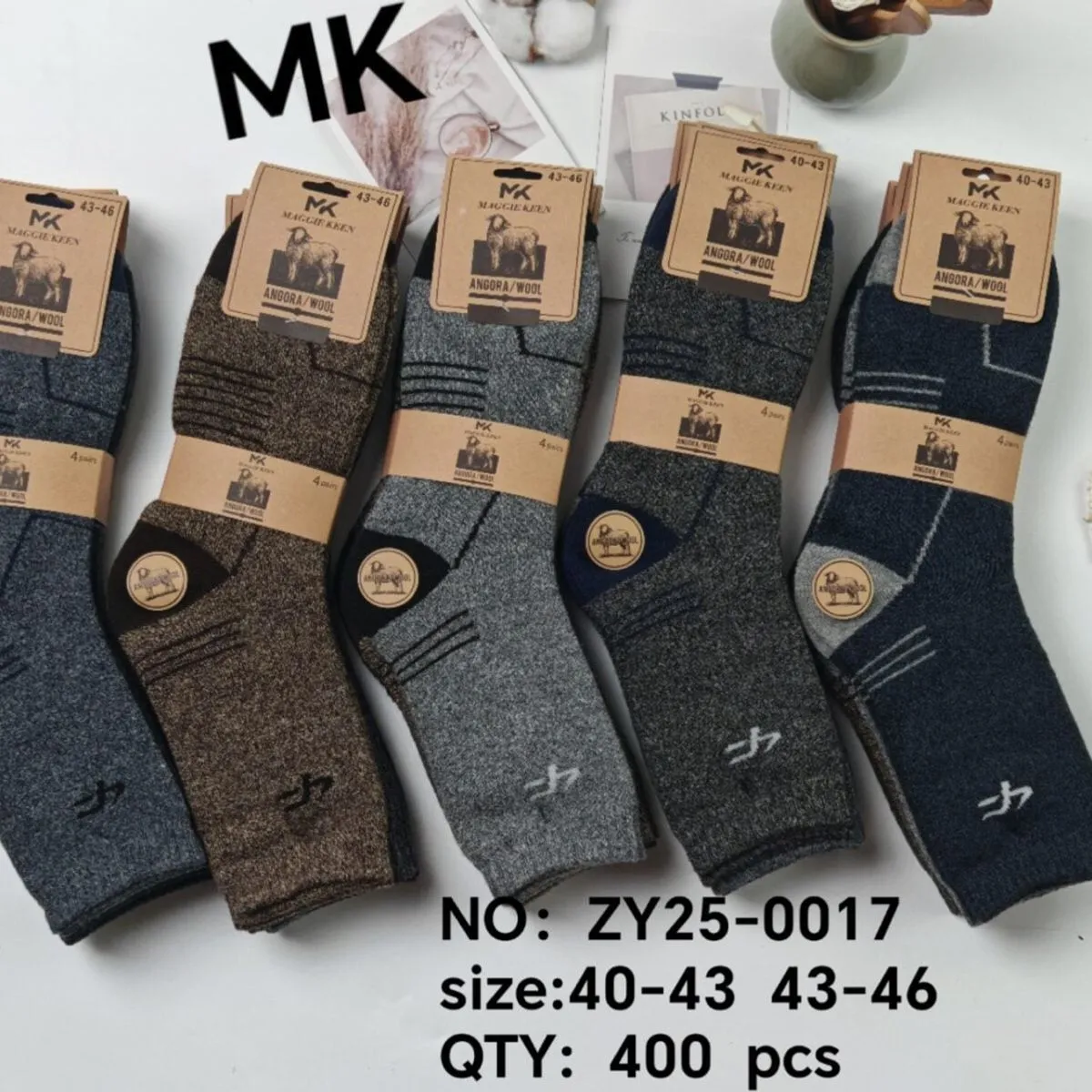 Skarpetki męskie MK ZY25-0017 szare/brązowe granatowe 40-43/43-46