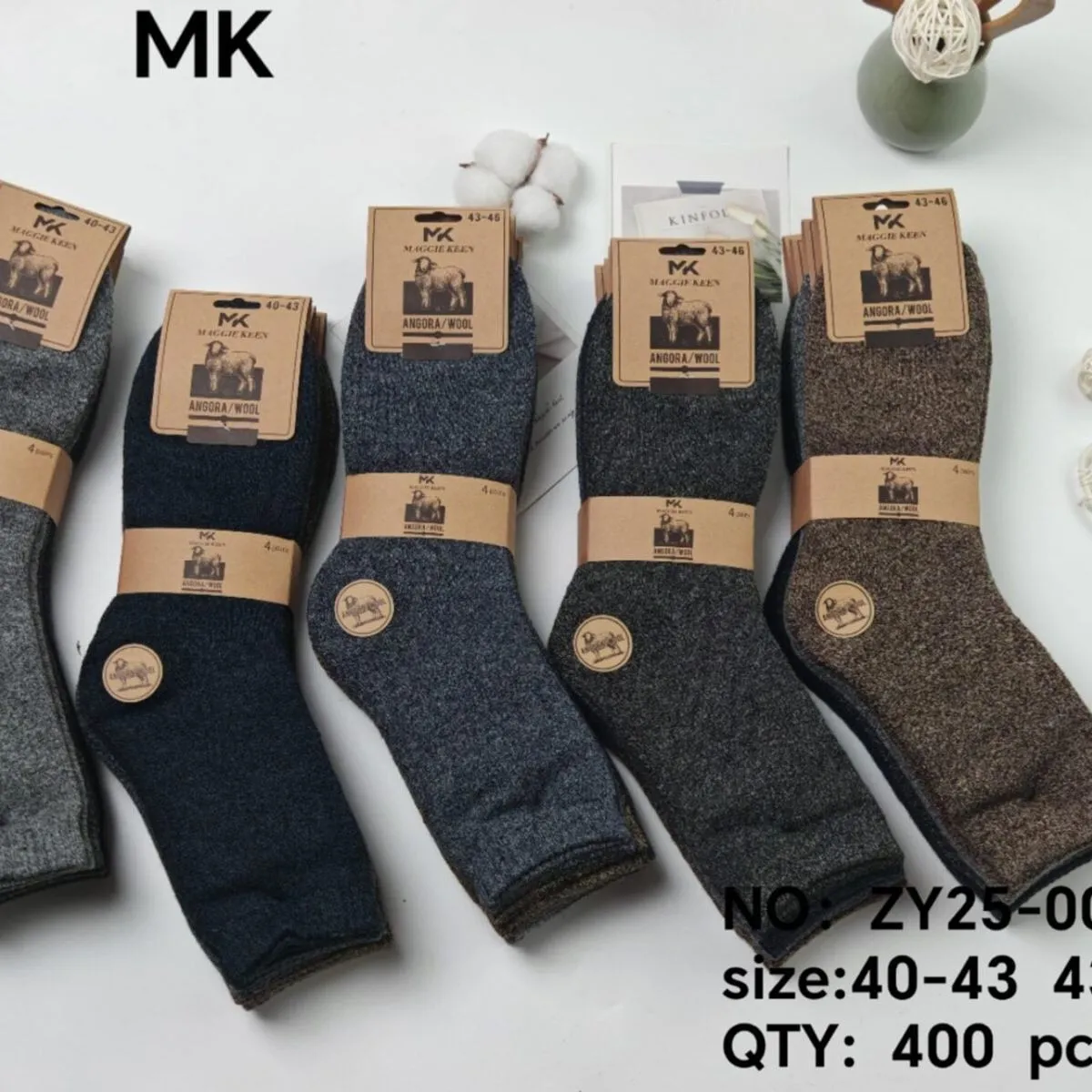 Skarpetki męskie MK, rozmiar 42-43 43-46, 40 szt