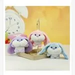 Brelok Maskotka Królik Plush w Kolorach Róż, Fiolet, Niebieski