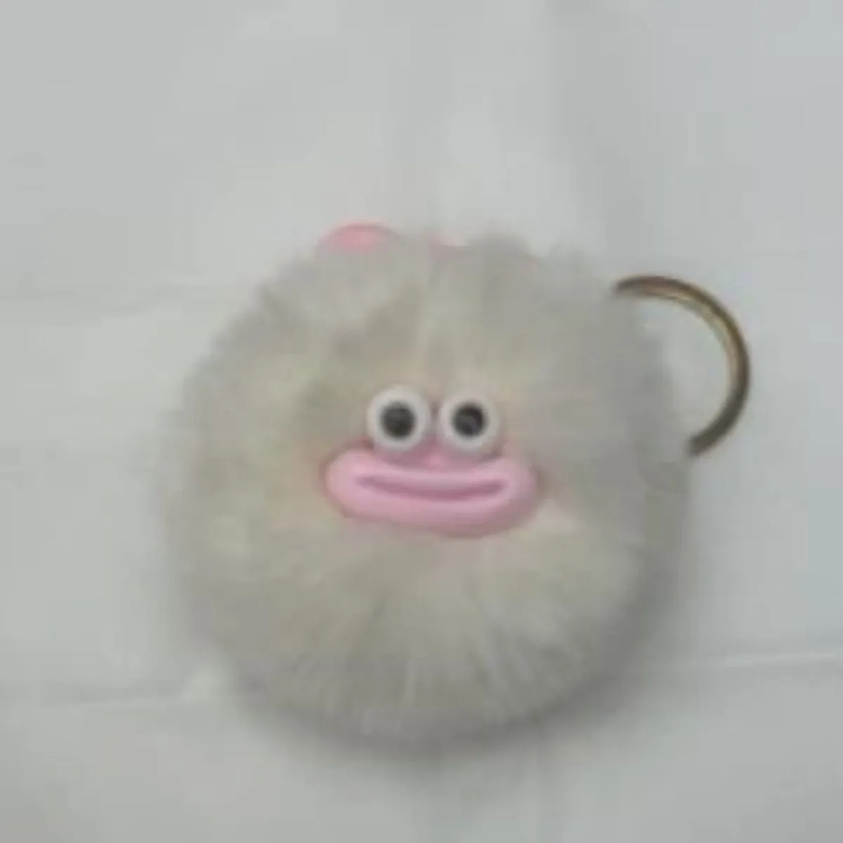 Brelok Maskotka Puszysty Króliczek Szary z Różowym