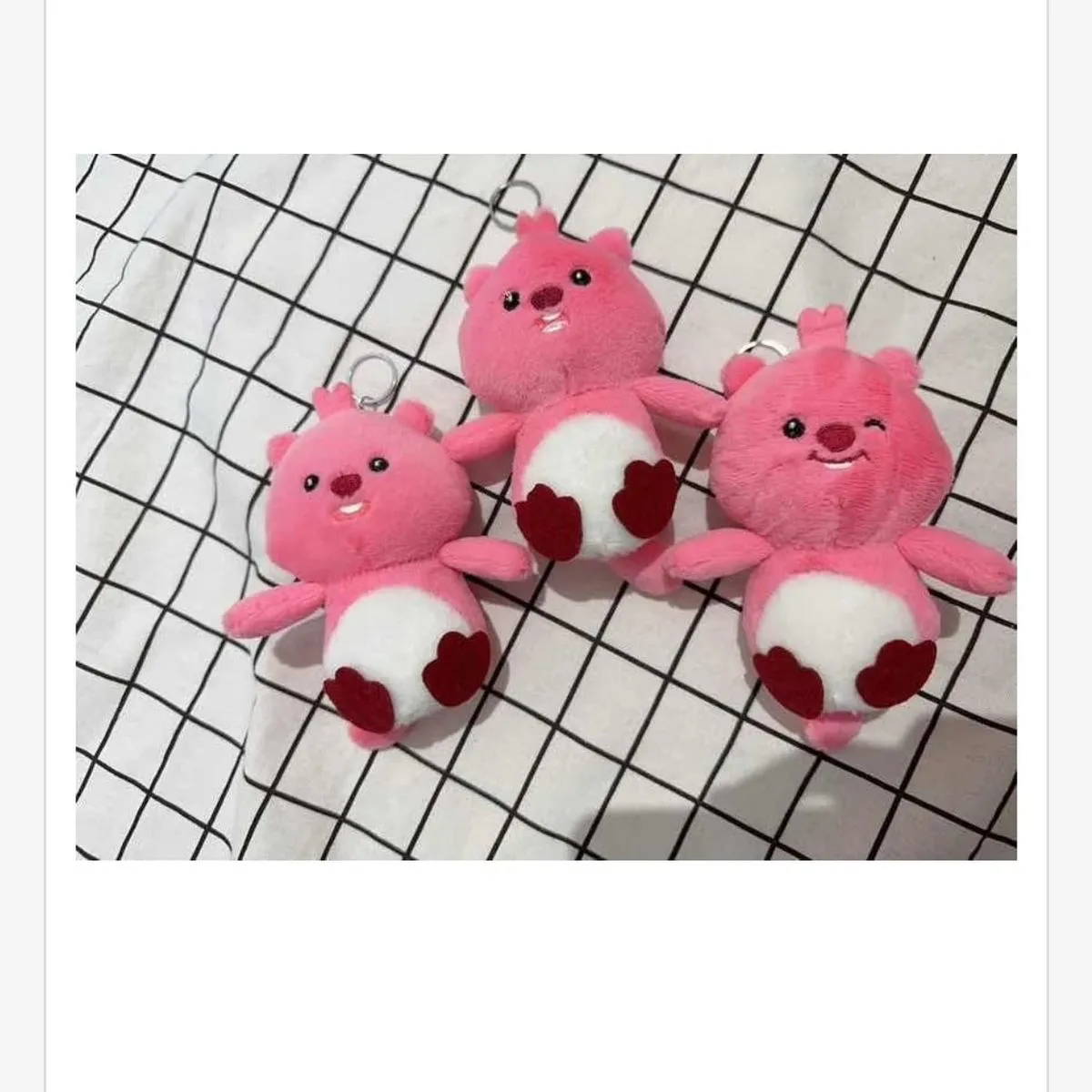 Brelok Maskotka Różowy Miś 3 szt
