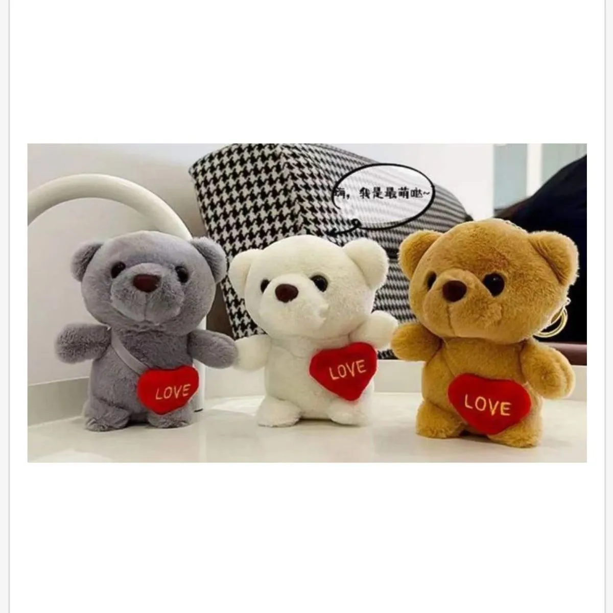 Brelok Maskotka Miś z Serduszkiem LOVE 3 Kolory