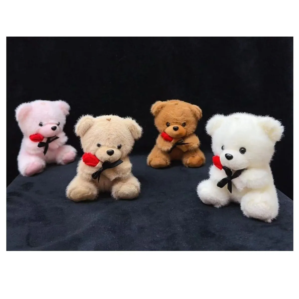 Brelok Maskotka Miś z Różą 4 Kolory