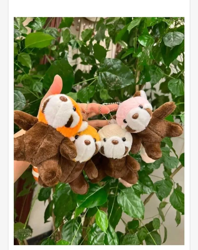Brelok Maskotka Panda 4 szt. różowe brązowe pomarańczowe