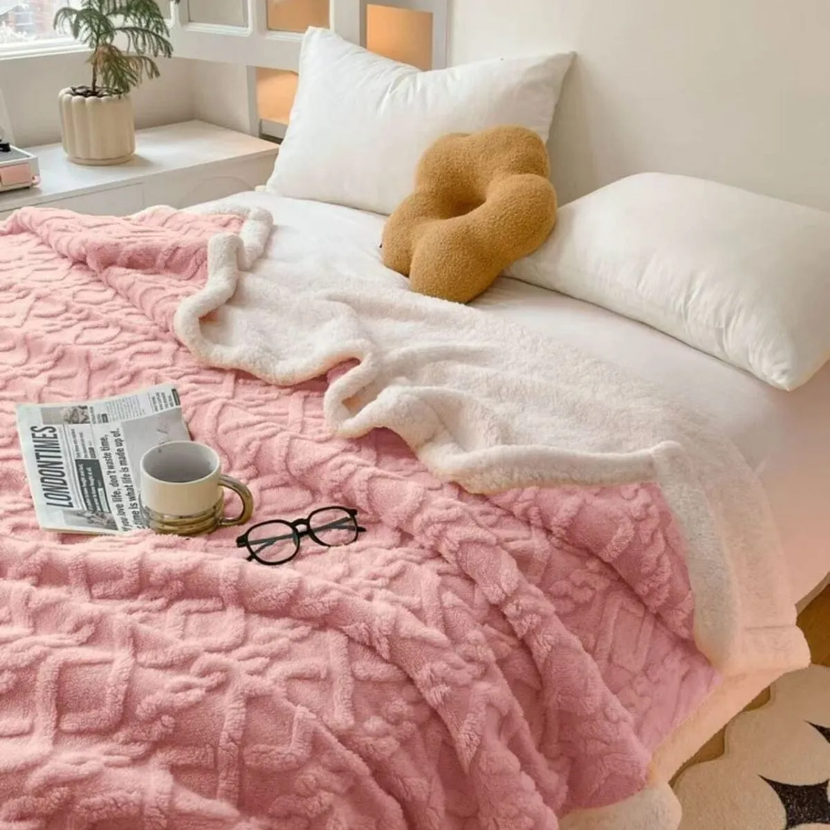Baranek Koce 200/220 Różowe