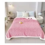 Koce 160x200 Homefore99 różowe warkoczowe