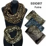 Komin Damski Futrzany Leopard Print