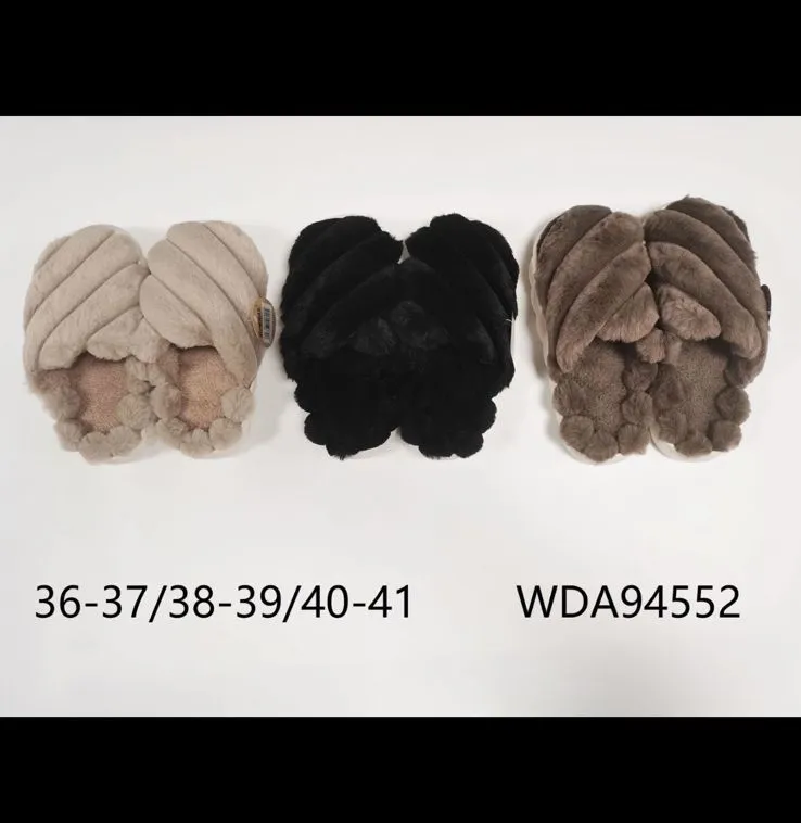 Kapcie damskie futrzane 35-37/38-39/40-41 beż/czarny/brąz