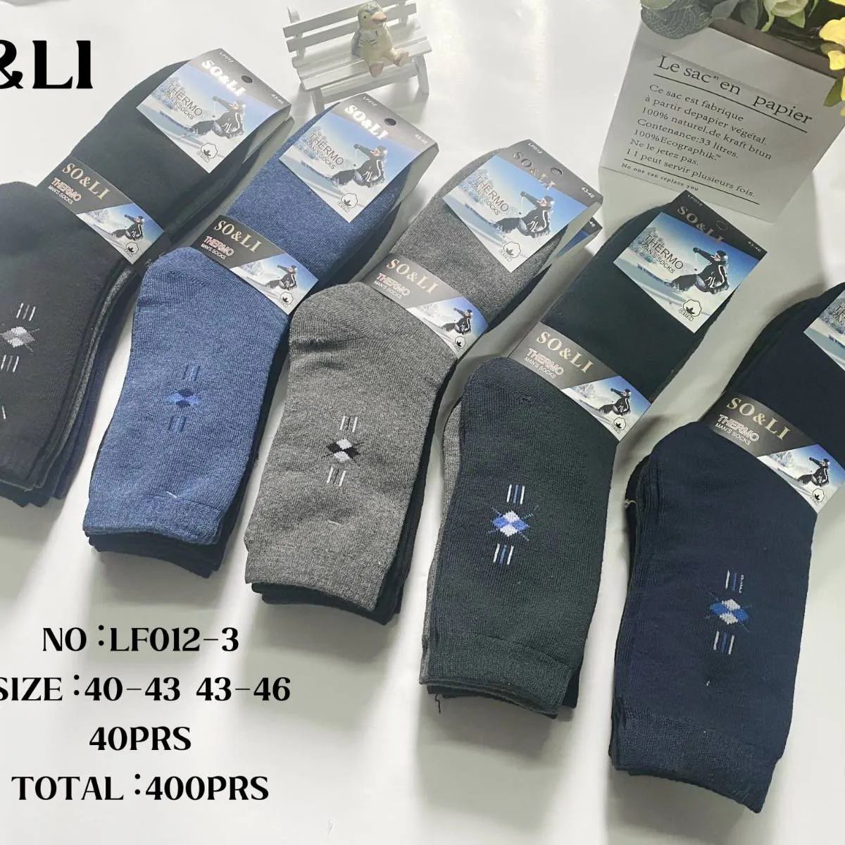 Skarpetki męskie SOLI NO:1F012-3 roz. 40-46, 40 par