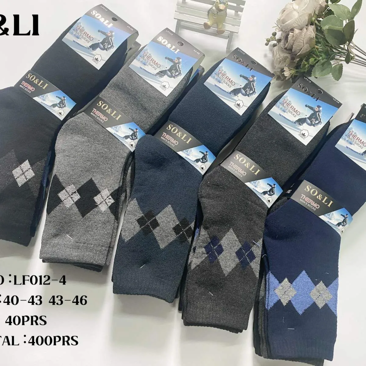 Skarpetki męskie SOLI LF012 rozmiar 40-43/34-46
