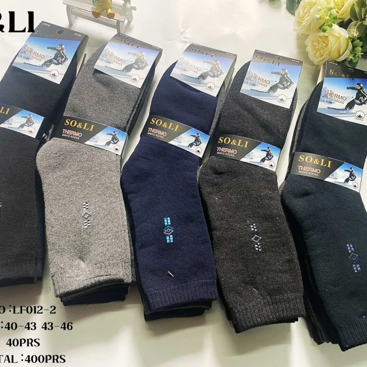 Skarpetki męskie SO&LI rozmiar 40-43/44-46, 40 szt