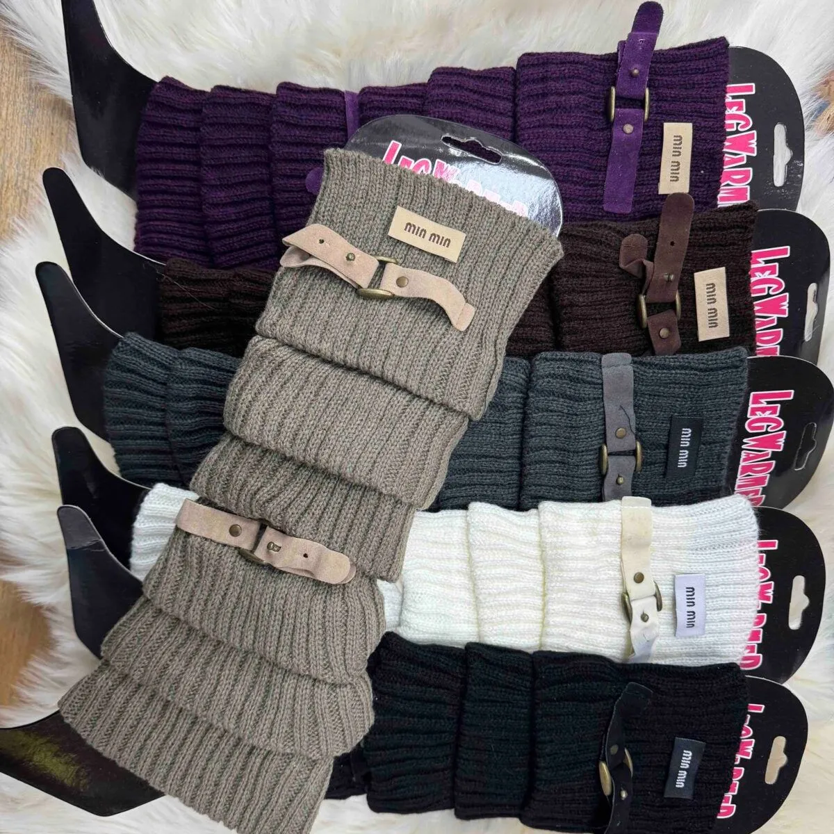 Skarpetki Damskie Leg Warmers Wzór Logo 40 szt