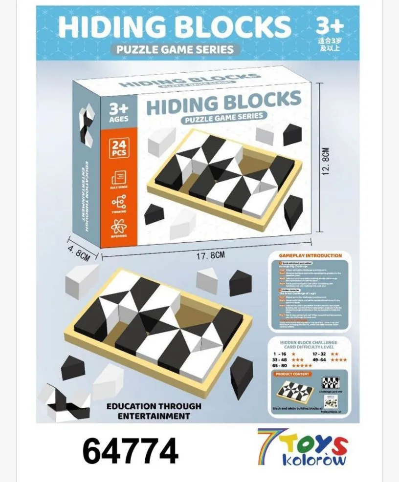 Gra Logiczna Hiding Blocks 24PCS 3+