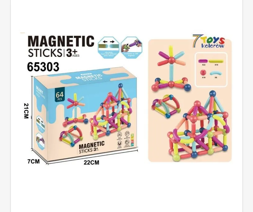 Zabawki Magnetic Sticks 64PCS 65303