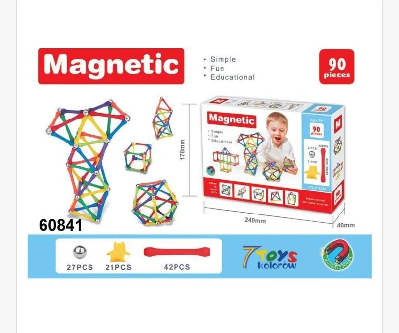 Zabawki Magnetyczne 90 elementów Magnetic 60841
