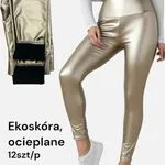 Leggingsy damskie eko-skóra ocieplane 2XL-4XL