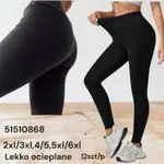 Leggingsy damskie czarne lekko ocieplane 2XL-6XL