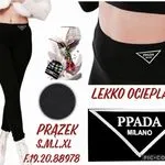 Legginsy damskie czarne Milano S.M.L.XL prążek