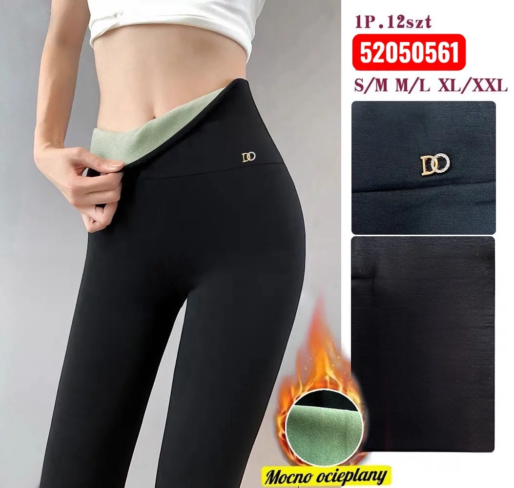 Legginsy damskie termoaktywne S/M M/L XL/XXL czarne