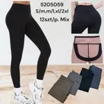 Legginsy damskie S/M, M/L, XL/2XL, mix kolorów, 12 szt