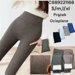 Legginsy damskie prążkowane ocieplane S/M L/XL
