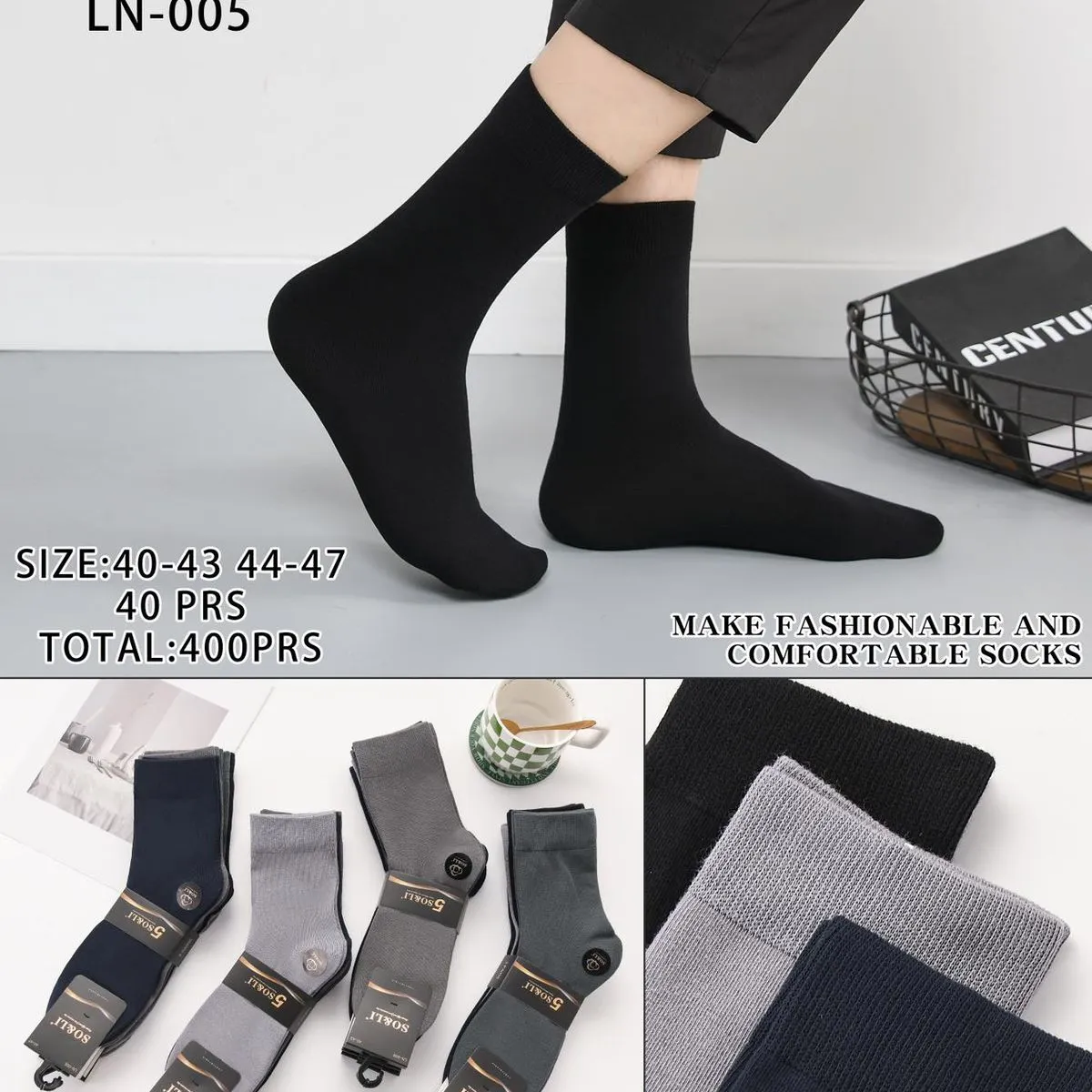 Skarpetki męskie SO&L LN-005 rozmiar 40-47, 40 szt