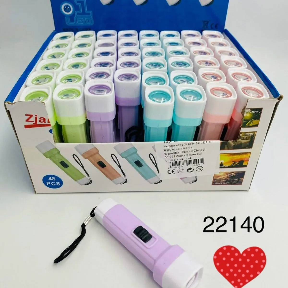 Mini Latarka LED kolorowa z uchwytem