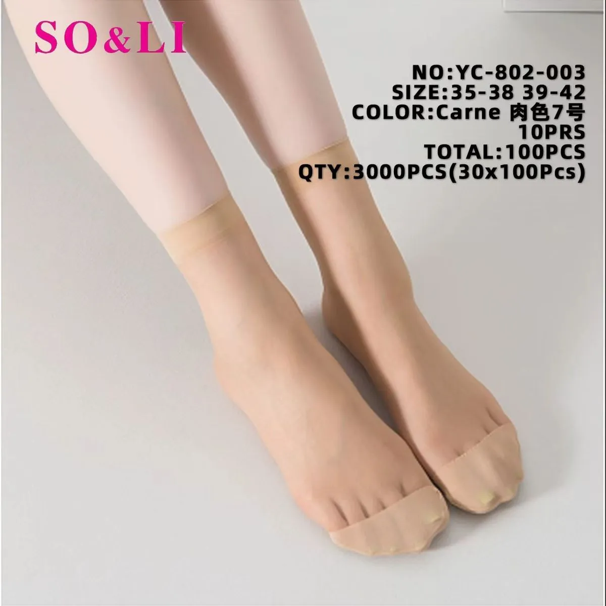 Skarpetki damskie nude cieliste rozmiar 35-38/39-42