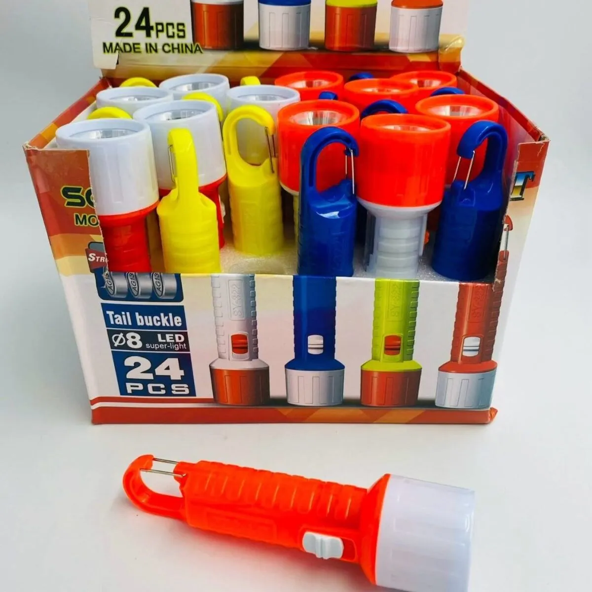 Mini latarka LED 2xAA z uchwytem, 24 szt