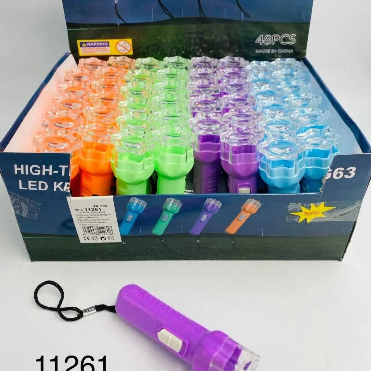 Mini LED latarka High-T kolorowa z brelokiem