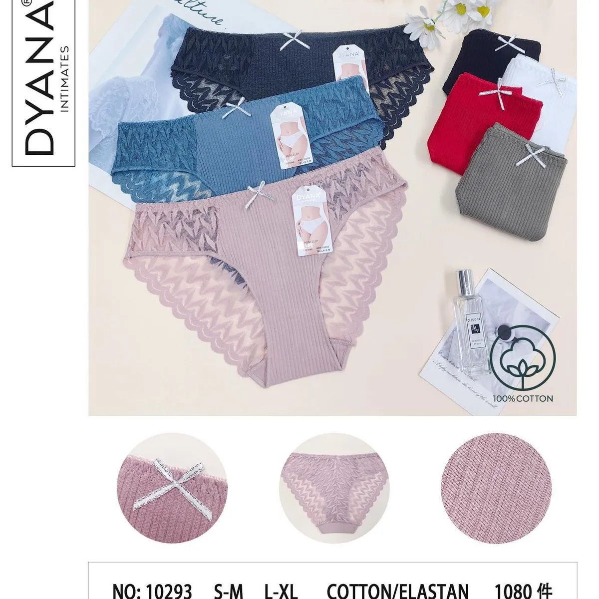 Majtki damskie DYN Intimates S-M-L bawełna/elastan NO:10293