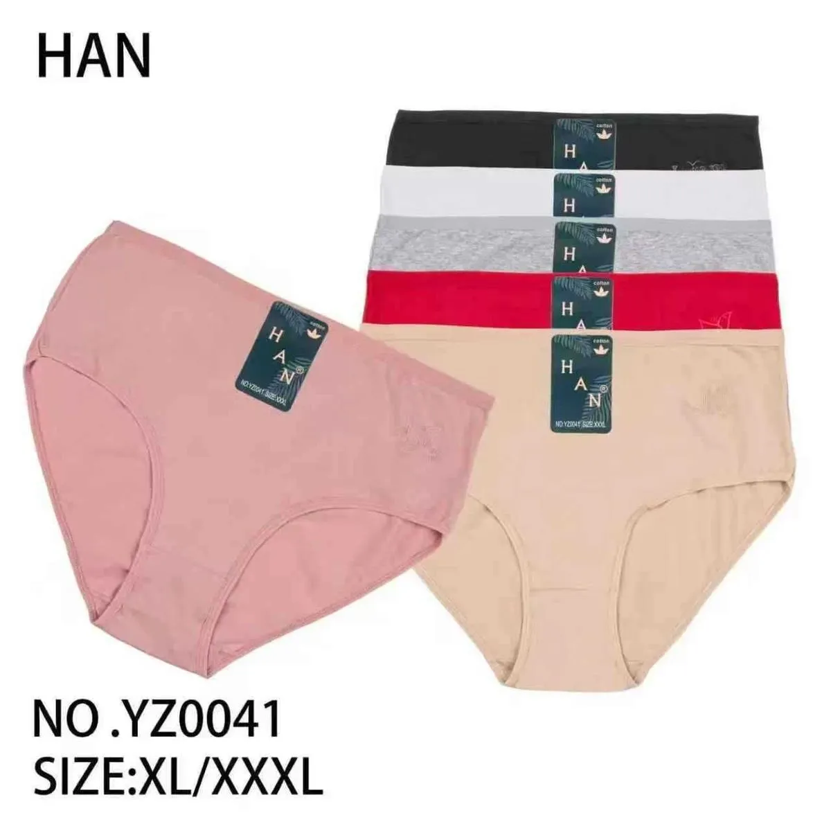 Majtki damskie HANN XL/XXL, 5 szt. czarny/biały/szary/czerwony/beżowy