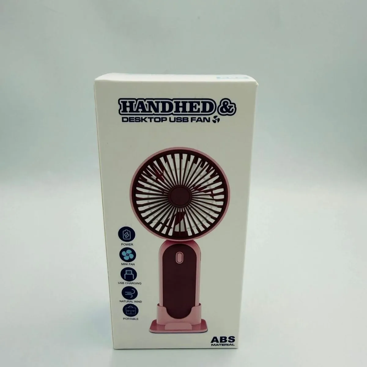Ręczny wentylator USB Handheld & Desk Fan bordowo-różowy