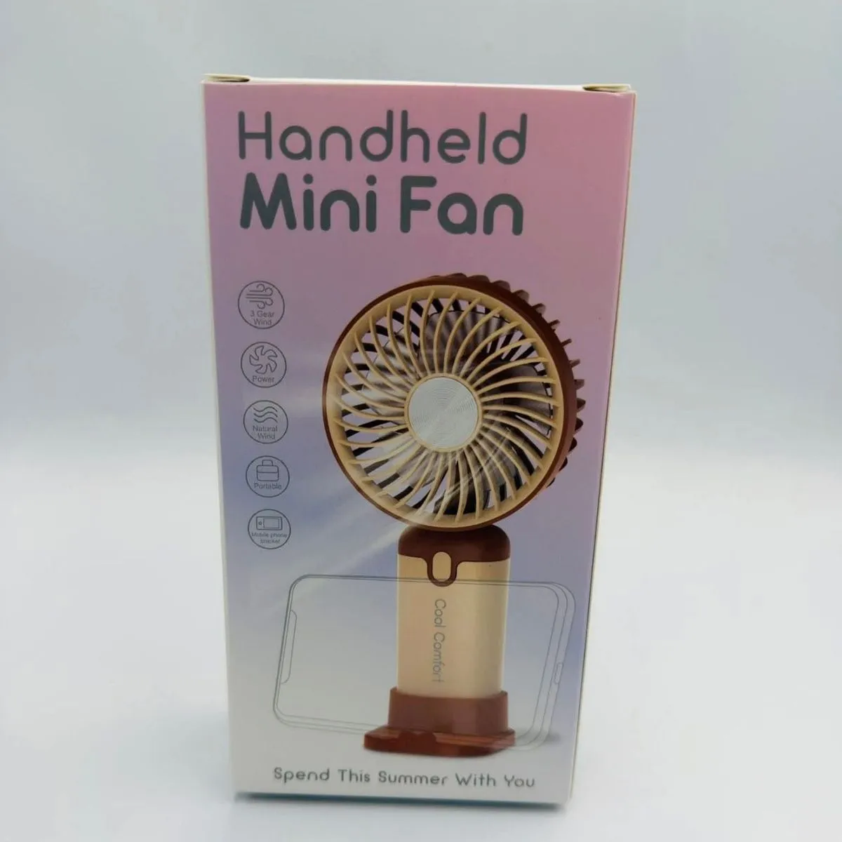 Ręczny Mini Wentylator Handheld Fan brązowy