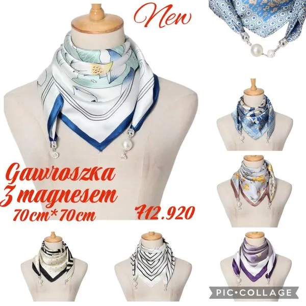 Chusta Damska Grawat z Magnesem 70cm x 70cm