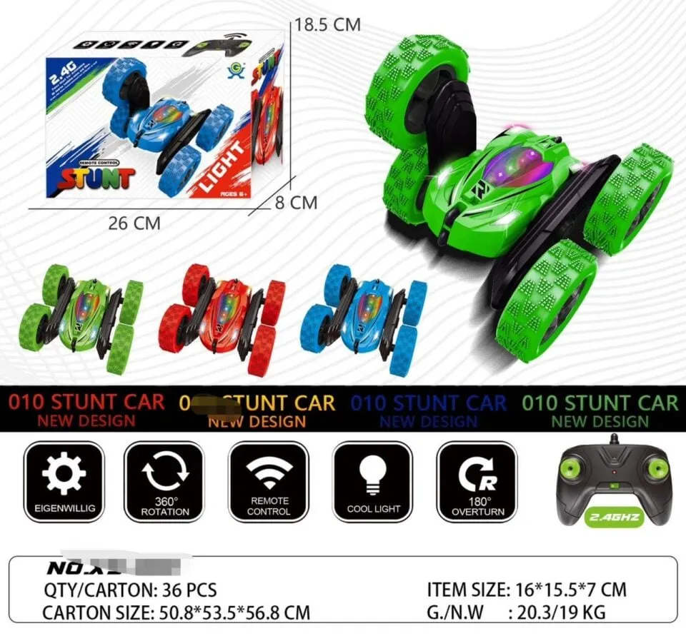 Samochód Sterowany Stunt Car 18.5cm RC 2.4GHz Światło 360°