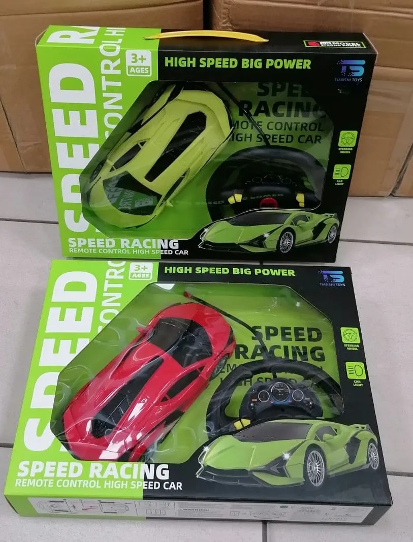 Samochód Sterowany RC Speed Racing Zielony/Czerwony z Kierownicą