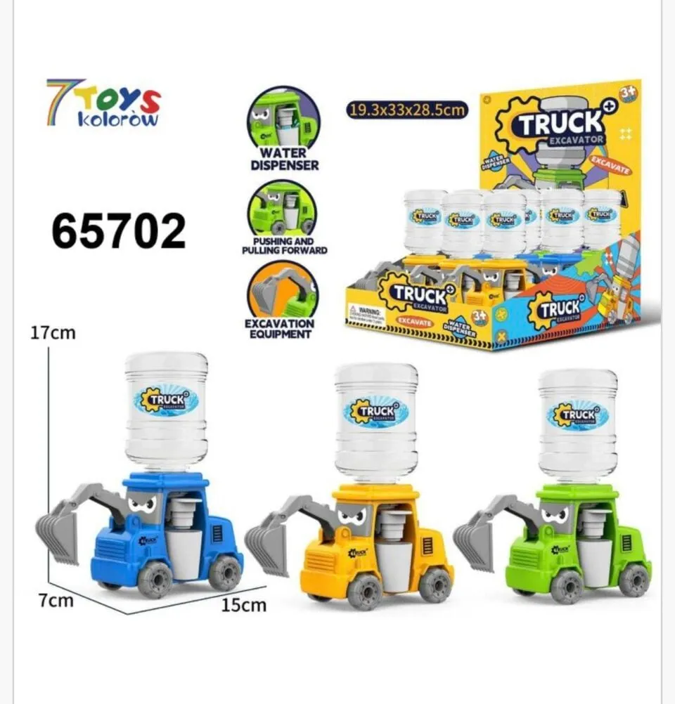 Dystrybutor do Wody dla Dzieci Koparka 17cm 12 szt. Mix Kolorów