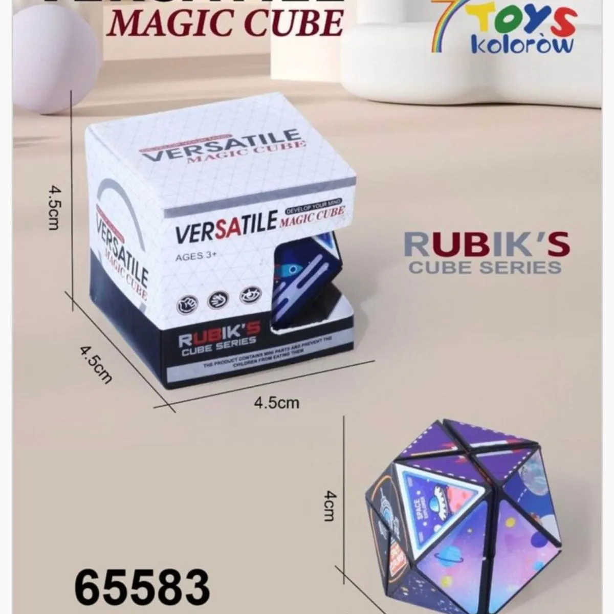 Kostka Rubika Versatile Magic Cube 4cm, Motyw Kosmos, 12 szt.