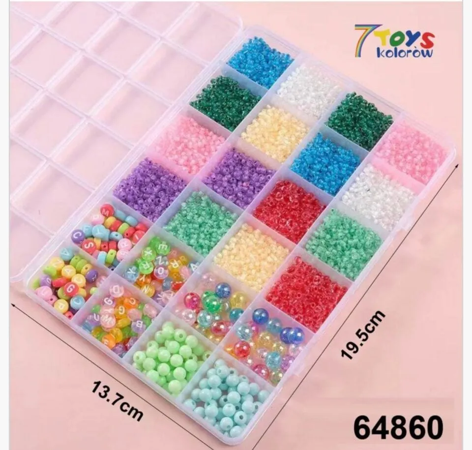 Zestaw Koraliki DIY dla Dzieci 19.5x13.7cm Organizer z Literkami