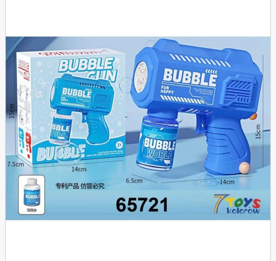 Pistolety Bańki Mydlane Bubble Gun 15x14cm Niebieski