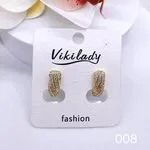 Kolczyki damskie wkrętki złote z cyrkoniami VikiLlady