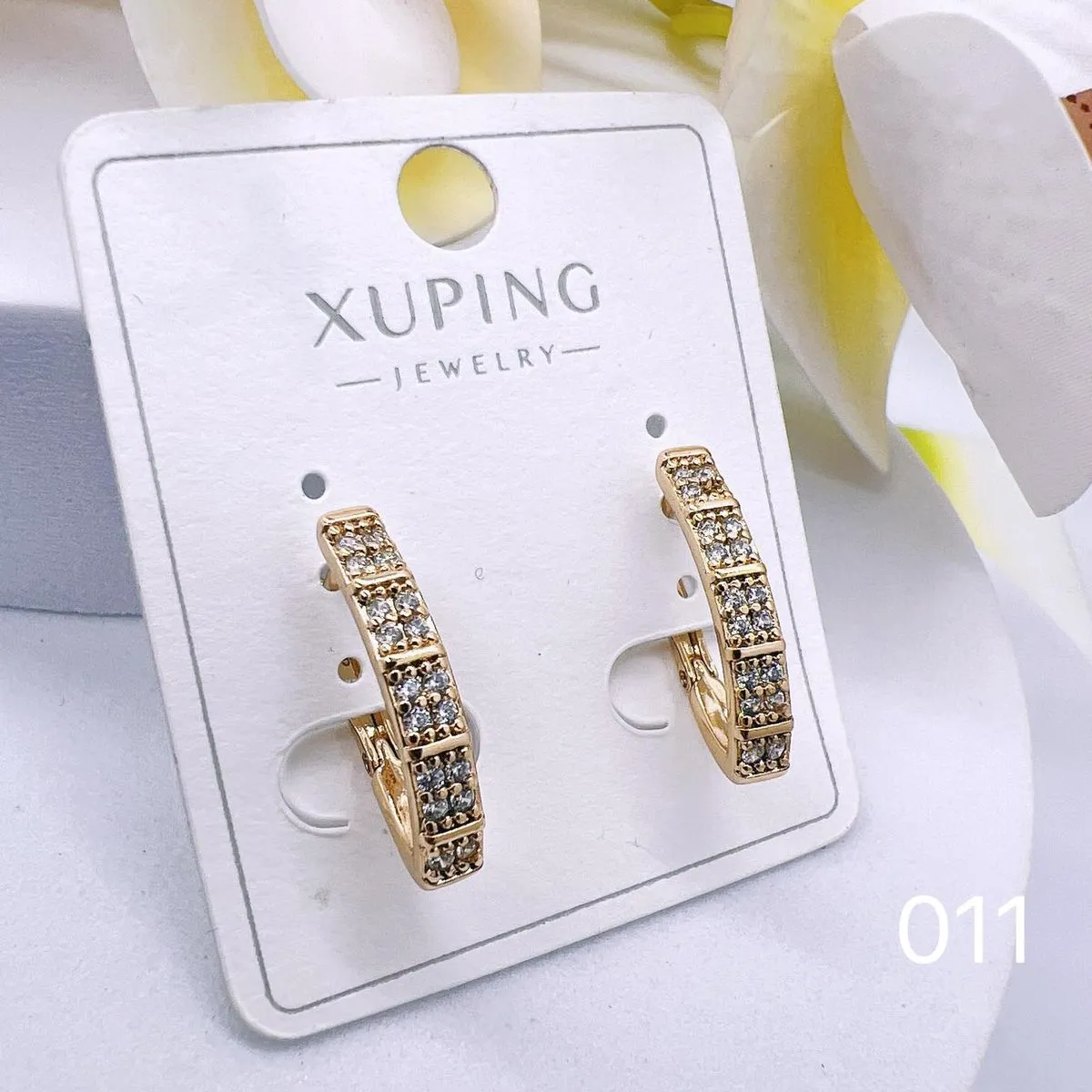 Kolczyki damskie Xupuping Jewelry hoops z cyrkoniami
