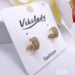Kolczyki damskie wkrętki złote z cyrkoniami Vikiki Lady
