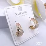 Kolczyki damskie Xuping hoops różowe-złote-srebrne