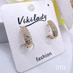 Kolczyki damskie Vikilady hoop z cyrkoniami złoty 010