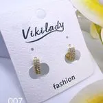 Kolczyki damskie wkrętki Vikikilady złote z cyrkoniami